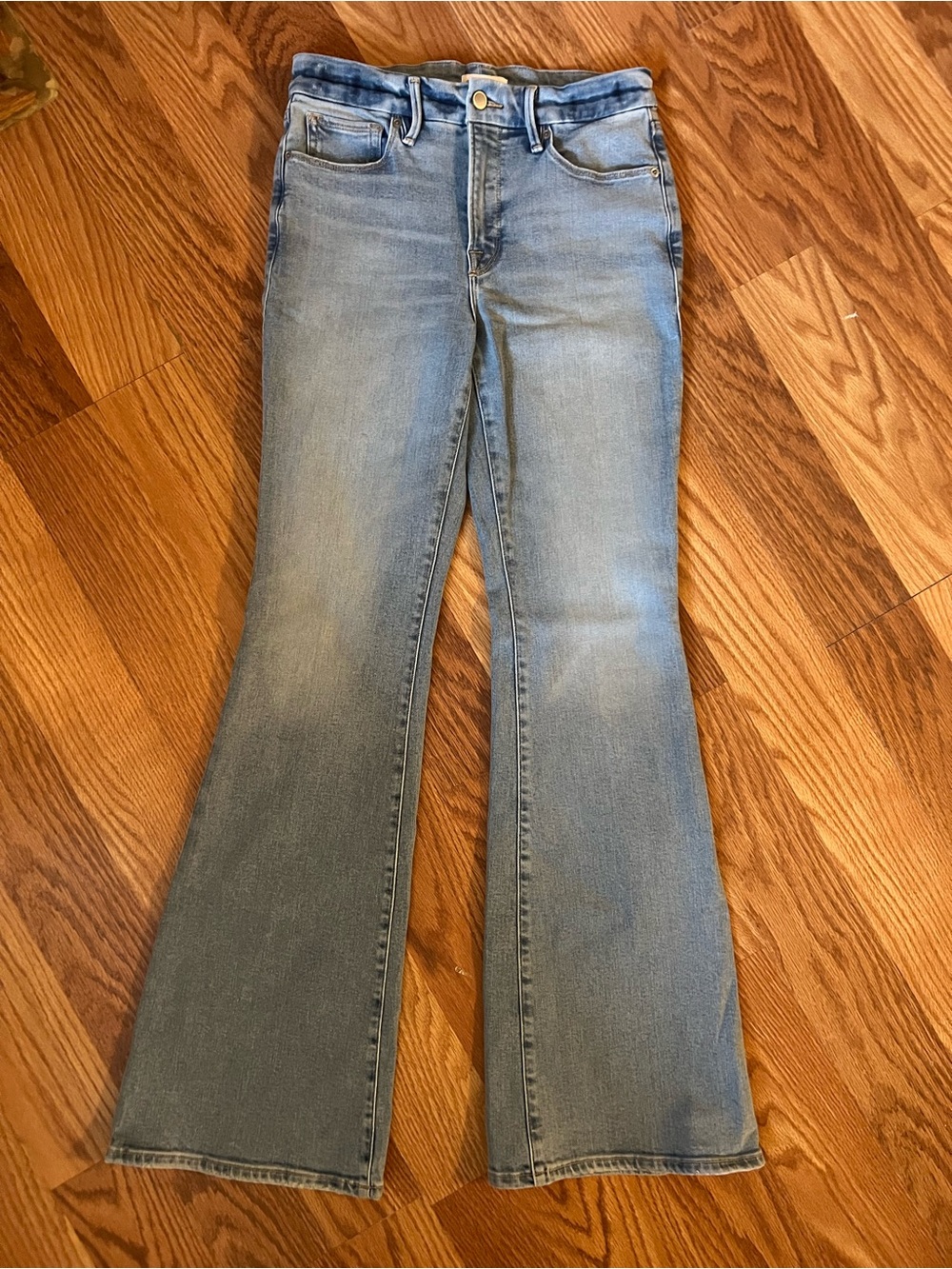 Good American Light Wash Flare Jeans